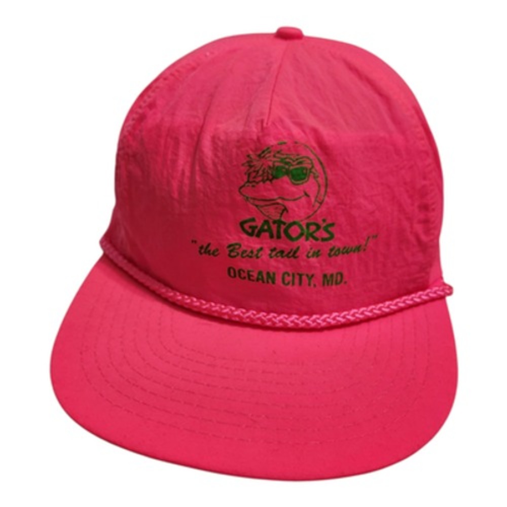 Nissin Gators Ocean City MD Neon Pink Nylon Rope‎ Snapback Hat Mens